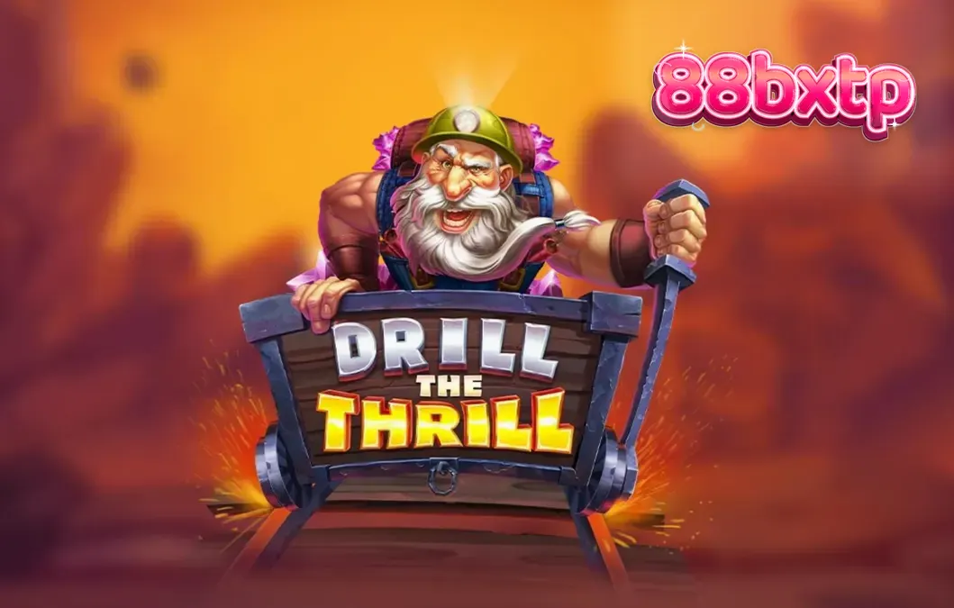Interface do jogo de slot Drill the Thrill com elementos de mineração